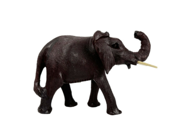 Handgeschnitzter Elefant aus Rosenholz Rüssel hoch